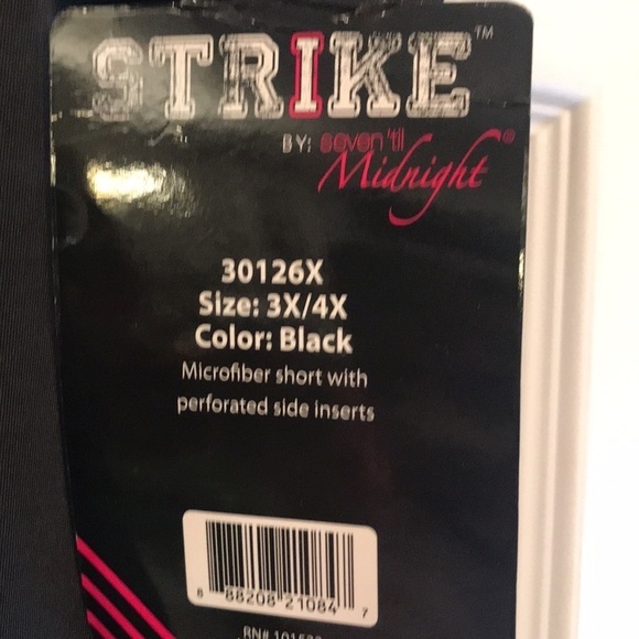 Strike by Seven til Midnight brand size 3X/4X black microfiber shorts- NWT - Picture 3 of 5